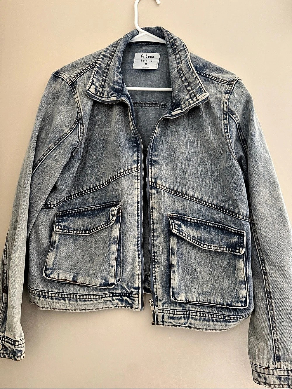 Ci Sono Denim Jacket in Blue Size Medium NWT